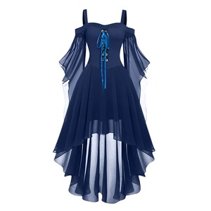 2025 nuevo vestido gótico elegante de bruja de Halloween para mujer, vestido gótico con hombros descubiertos, manga de mariposa, falda de Hada de talla grande, largo informal - Product Image 1