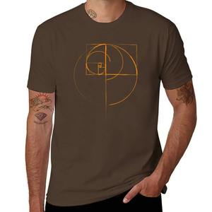 Fibonacci Golden Ratio Circle Camiseta personalizada camisa sublime espacios en blanco trajes Vintage para hombres - Product Image 6
