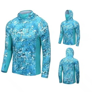 Personalizado bajo MOQ sublimación Impresión de secado rápido poliéster rendimiento pesca Sudadera con capucha UPF 50 camisa de pesca con capucha - Product Image 3