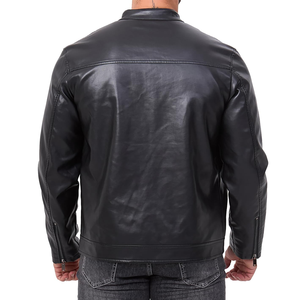 Vestes Décontractées Mode Homme Noir Manches Longues vélo en cuir - Product Image 3