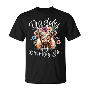 Camiseta Daddy Of The Birthday Girl Highland Cow - Product Image 2