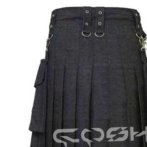 Kilt táctico utilitario para hombre de mezclilla resistente con bolsillos de carga para el trabajo y el uso diario al aire libre - Product Image 2