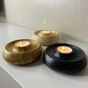 Portavelas de madera premium para decoración del hogar, centro de mesa para terraza, estilo rústico y fresco, idea de regalo - Product Image 3