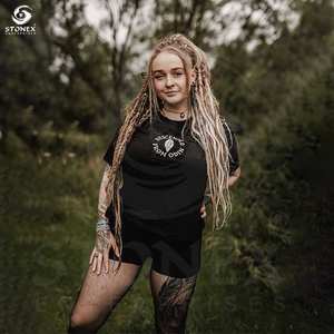 เสื้อยืดผ้าฝ้ายพิมพ์ลาย Dtg เสื้อยืด250gsm บ็อกซี่300จีเอสเอ็ม100% - Product Image 5