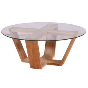 Table basse en teck massif de style moderne et luxueux, design minimaliste artisanal pour une décoration élégante du salon ou du bureau - Product Image 1