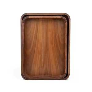 Plateau de rangement de cuisine en bois laqué sculpté classique - Product Image 4