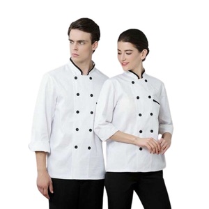 Échantillon gratuit Personnaliser la conception Blanc/noir Moderne Chef Uniforme Cuisine Porter Été Chef Uniforme Vêtements - Product Image 3