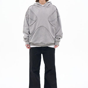 เสื้อฮู้ดสำหรับผู้ชายผ้าฝ้าย100% หนาทรงหลวมขนาดใหญ่พิเศษออกแบบได้ตามต้องการพิมพ์โลโก้ได้ตามต้องการ - Product Image 5