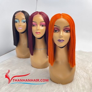 Peluca de cabello humano 100% de color vietnamita Extensiones de cabello de color recto sin enredos sin desprendimiento con precio al por mayor - Product Image 1