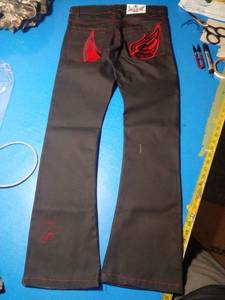 OEM extensible sur mesure toutes les couleurs délavé à l'acide taille haute déchiré cheville vintage jean évasé pantalon en denim charpentier vêtements de rue - Product Image 4