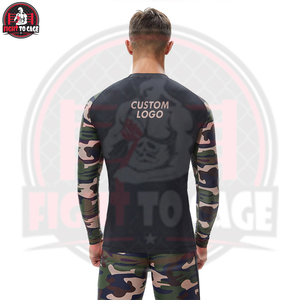 เสื้อรัดกล้ามเนื้อ MMA สำหรับผู้ชาย แบบสกรีนลาย sublimation คุณภาพพรีเมียม ราคาแข่งขัน ผลิตโดย OEM ผ้า 220 กรัม แห้งเร็ว แขนยาว รับผลิตตามแบบ - Product Image 2