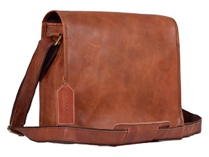 Sac à bandoulière vintage en cuir véritable fait à la main unisexe à la mode bureau voyage sac à bandoulière lettre bonbons - Product Image 4