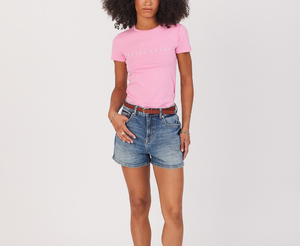 Camiseta de verano para mujer de calidad premium con decoración de botones estampados ecológicos - Product Image 4