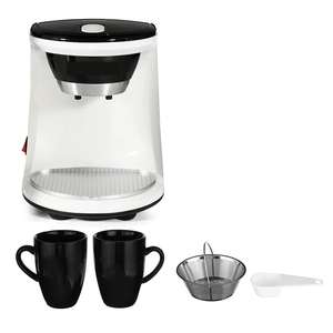 Mini cafetière à filtre électrique de style américain en acier inoxydable compacte entièrement automatique USB compatible camping-car pour la maison, l'extérieur, la voiture, l'hôtel - Product Image 1