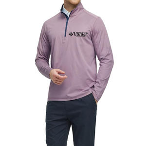 1/4 Zip Pullover Sudadera personalizada para hombres Manga completa 100% Poliéster Regular Fit Polo Quarter Zip Sudaderas con capucha en blanco hombres - Product Image 1