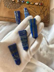 Vente en gros 100% naturel poli Lapis Lazuli pointe plate baguette Feng Shui crayon cristal de guérison Reiki énergie pierre précieuse sculptée - Product Image 6