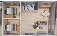 Pembangunan rumah musim panas dengan struktur baja ringan Prefab 60 Meter persegi