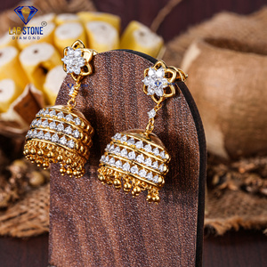 2.58 TDW boucle d'oreille diamant taille ronde or jaune 18 carats diamant Hpht/Cvd diamant pierre de laboratoire - Product Image 2