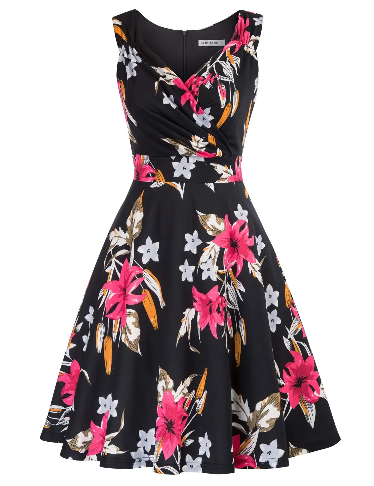 New Arrival Floral Print Sleeveless Summer Beach Fashion Casual Women Mini Dress For Vacation