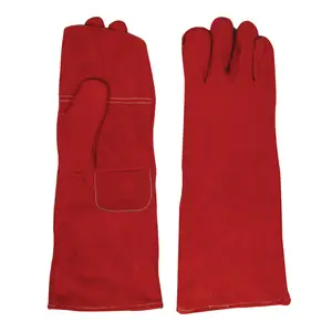 New Cow Split Leather Mittens Best Welding Gloves BBQ Heat Resistant High Quality Welder Gloves Welding Gloves Long Cuff