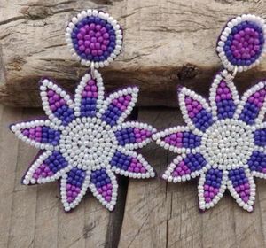 Pendientes Redondos de Diseño con Bordado Artesanal, Joyería Festiva para Mujer al Mejor Precio, Pendientes con Cuentas - Product Image 6