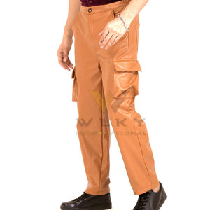 Pantalon en cuir véritable pour homme, coupe ajustée élégante, doublure douce, construction durable, look tendance, adapté - Product Image 4