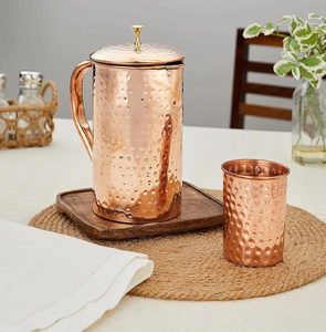 Pichet en métal cuivre à texture martelée arrosoir de haute qualité cruche en cuivre en métal Design élégant pour la décoration de la maison et de la cuisine 2025 - Product Image 6