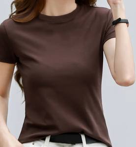 Women Summer Viscose <b>T</b>-<b>Shirt</b> 95% Viscose <b>5</b>% Elastane Short Sleeve Crew Neck Regular Fit Knit Fabric Top Bangladesh manufactures - Product Image 1
