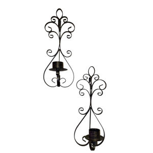 Vintage Iron <b>Wall</b> <b>Sconce</b> with Glass Tealight <b>Candle</b> Holder Home Decorative Lantern <b>for</b> Christmas Made Authentic Vintage Material - Product Image 4