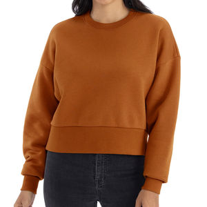 Nuevo diseño Otoño Invierno liso mujer sudaderas suelta moda señoras pulóver felpa bordada Mujer cuello redondo Sudadera con capucha - Product Image 1