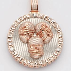 Colgante personalizado de plata 925 VVS Moissanite, joyería fina tallada a mano, chapado en oro rosa, abalorio con nombre helado de Hip Hop - Product Image 6