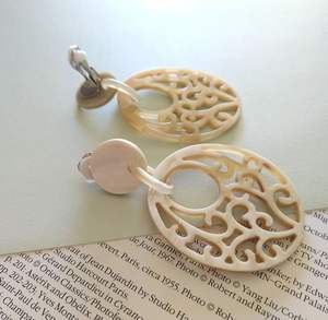 High Quality Buffalo Horn <b>Earrings</b> Handmade Polished Waterproof Natural Shape Love Design Wedding Gift HF CRAFTS - Product Image 4