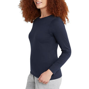 Personalizable Mujeres Cuello Redondo Unisex Transpirable Tallas Grandes Mangas Largas Solo Color Sólido Ajustado Mujeres Camisetas Diseños Personalizados - Product Image 4