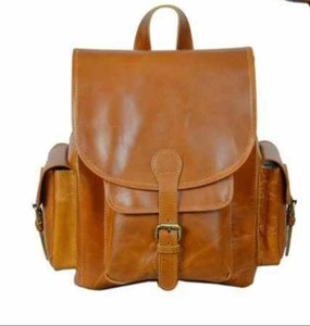 Sac à dos en cuir huilé fabriqué en Inde sur mesure, finition en laiton antique, léger, grande capacité, sac pour ordinateur portable, poly drill - Product Image 6