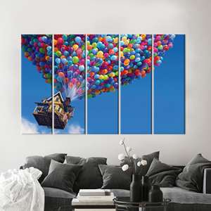 Impresión en lienzo de arte moderno, decoración de pared con globos de la película Up, 5P:Gallery Wrapped - Product Image 1