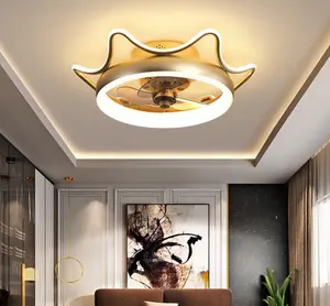 İskandinav fan lambası yatak odası ışık lüks modern LED 3cct tavan vantilatörü fan lambası restoran fan çocuk lambası