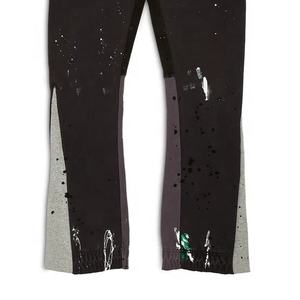 2023 새로운 남성 스택 바지 컬러 블록 땀 바지 플레어 낙서 페인트 스플래터 패치 워크 바지 남성용 - Product Image 6