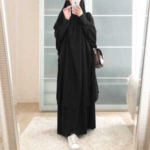 Ensemble 2 pièces d'abaya en soie luxueuse de qualité supérieure faite à la main vêtements musulmans traditionnels pour adultes pour le jilbab - Product Image 5