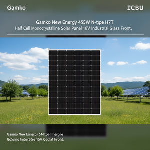 Panneau solaire monocristallin Gamko New Energy 455W N-Type HJT à demi-cellules 18V avec face avant en verre industriel - Product Image 3