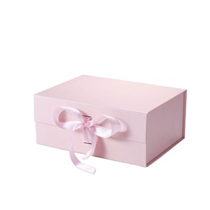 Luxury A5 Magnetic Gift <b>Box</b> with Ribbon Folding Rigid <b>White</b> Gift Packaging <b>Box</b> Wholesale - Product Image 1