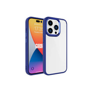 Étui de téléphone portable de luxe Netzy Premium SAFA finition chrome pour iPhone 15 Pro Max bleu marine - Emballé - Product Image 1