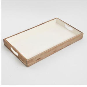 Decoración moderna Diseño atractivo Hotel Hogar Usado Bandeja de madera para servir con acabado esmaltado Bandeja para servir alimentos - Product Image 4