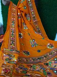 רקומה פרקארי מראה dupatta rajastani בנג 'ארה צעיף מסורתי מתנה מתנה לחתונה שלה haldi mhni לטובת מגוון רחב של