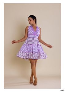 Women's Casual Dresses <b>Elastic</b> Waist Breathable Printed Casual Party Wear with Decoration Rivet Washable Nonwoven Fabric - Product Image 5