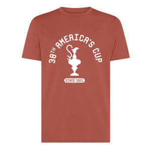 Maglietta Casual Streetwear America's Cup 38 SINCE1851 Rossa con Design Hip Hop Stampato in 3D - Product Image 1
