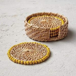 Sous-verres ronds en bois de canne en rotin sous-verres en bambou faits à la main pour sous-verres en osier de rotin pour salon hôtel - Product Image 3