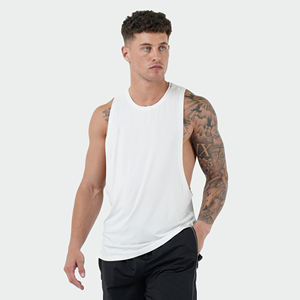 Débardeur de gymnastique en coton pour hommes Style streetwear matériau évacuant l'humidité chemise musculaire de marque privée OEM vêtements de fitness gilet Stringer - Product Image 1