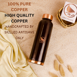 Bouteille d'eau en cuivre pur faite à la main Élégant récipient en cuivre ayurvédique pour les verres de yoga avec un excellent design - Product Image 6