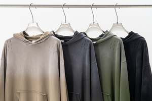 Sweat à capuche surdimensionné en coton 100% pour homme, personnalisé, épais, hiver, écologique, délavé à l'acide, effet vieilli, style streetwear - Product Image 6