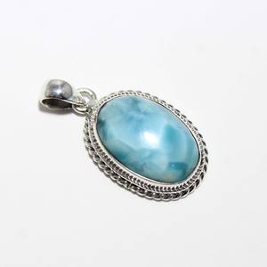 จี้ลาริมาร์ธรรมชาติ925จี้เงินสเตอร์ลิงประดับอัญมณีลาริมาร์ที่สวยงาม - Product Image 5